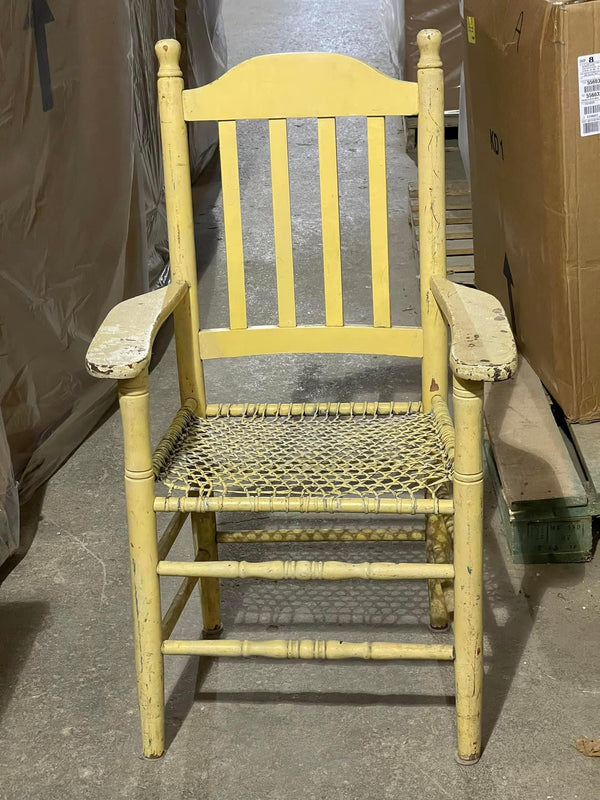Yellow Caned Seat Chair