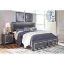 Signature Design by Ashley Lodanna B214B25 7 pc King Panel Storage Bedroom Set IMAGE 2