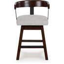 Signature Design by Ashley Haddigan D596-224 Upholstered Swivel Barstool IMAGE 2