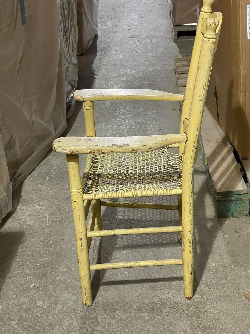 Yellow Caned Seat Chair