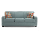 Decor-Rest Furniture Fabric Queen Sofabed 2401 Queen Sofa Bed (Blue) IMAGE 2