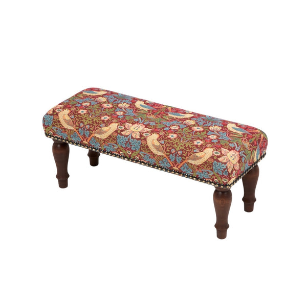 Strawberry Thief Red, Narrow Stool #NS1073