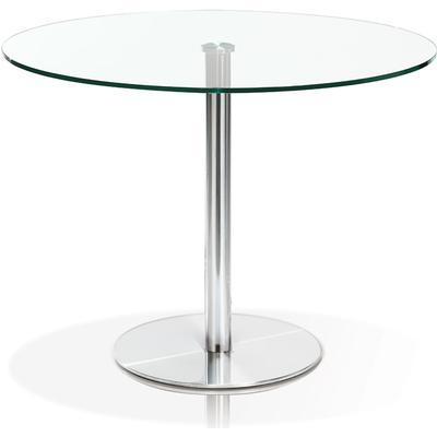 Korson Furniture Round Mai Dining Table with Glass Top & Pedestal Base SR9054 IMAGE 1