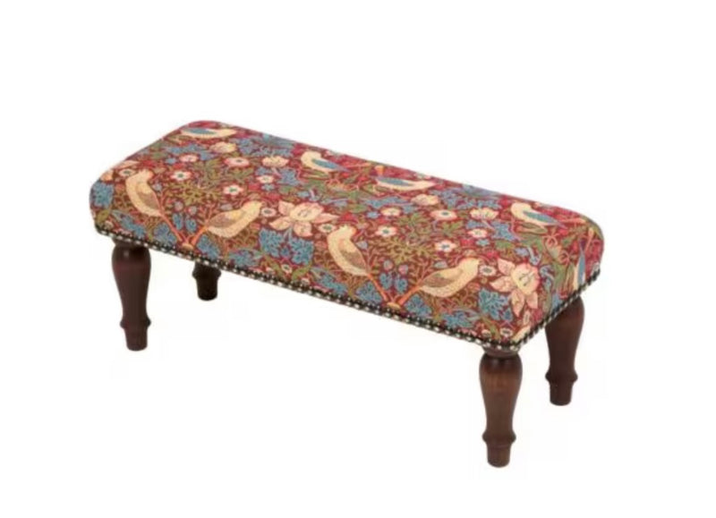 Strawberry Thief Red, Narrow Stool