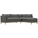  Robin Bruce Leo Fabric 2 pc Sectional Leo-211/Leo-214 2 pc Sectional - Black/Washed Oak IMAGE 1