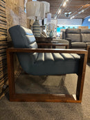 Curated 77075-02/77075-04 Wyatt Channeled Chair & Ottoman Rein Twilight L/M (Set)