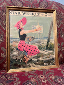 1954 Star Weekly Cover Print in Gold Frame