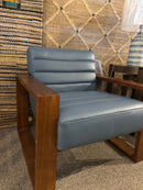 Curated 77075-02/77075-04 Wyatt Channeled Chair & Ottoman Rein Twilight L/M (Set)