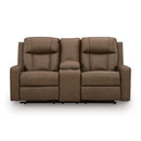  Benchcraft Mackmenville Reclining Leather Look Loveseat with Console 7471494 IMAGE 3
