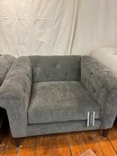 Curated U030501C Hugh Sofa Cover: Savvy Caviar / Finish: Espresso - U030503 Hugh Chair Cover: Savvy Caviar / Finish: Espresso