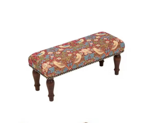 Strawberry Thief Red, Narrow Stool #NS1073