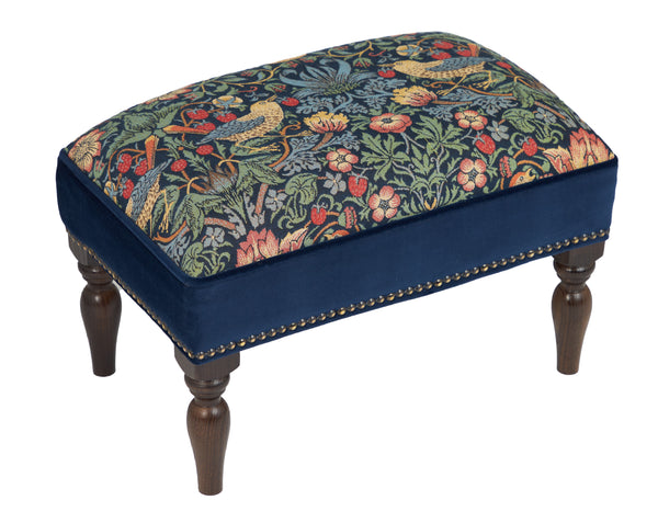 Morris Strawberry Thief Midnight Ottoman #ASM927