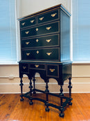Baker Black Lacquer Highboy