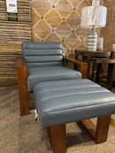 Curated 77075-02/77075-04 Wyatt Channeled Chair & Ottoman Rein Twilight L/M (Set)