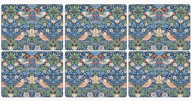 Strawberry Thief Blue Placemats, Set of 4