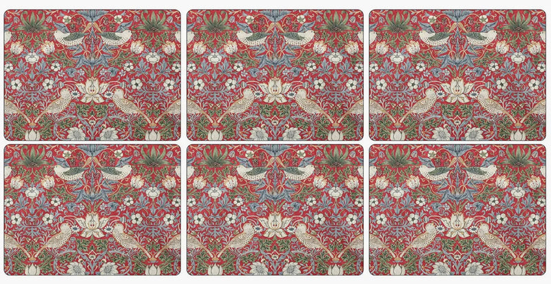 Strawberry Thief Red Placemats, Set of 4