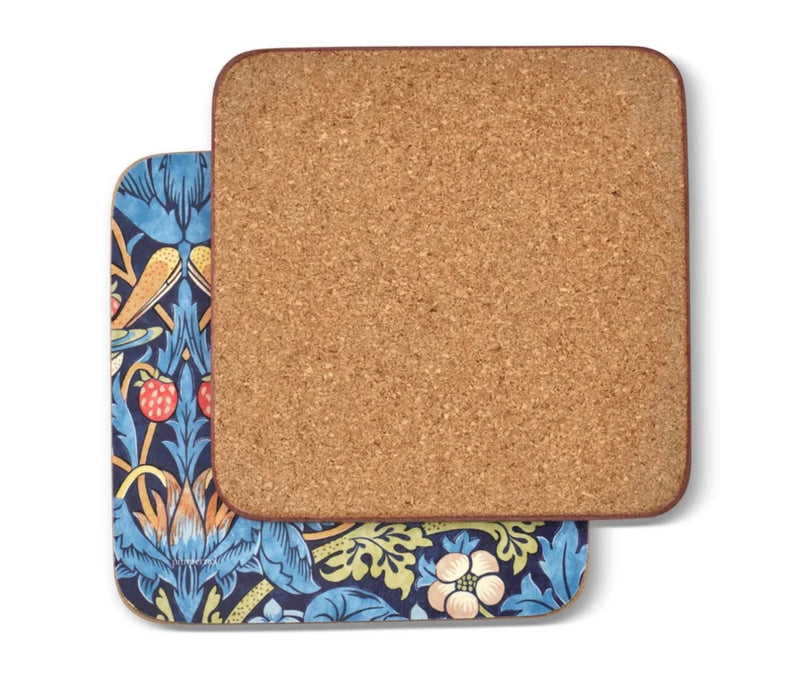 Strawberry Thief Blue Coasters