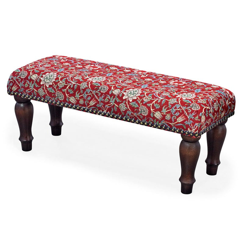 Morris Upholstered Narrow Stool Evenlode Red