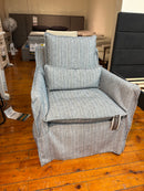 Curated 833573 Siesta Key Swivel Chair Indulge Indigo / 1x Kidney Cushion Indulge Indigo