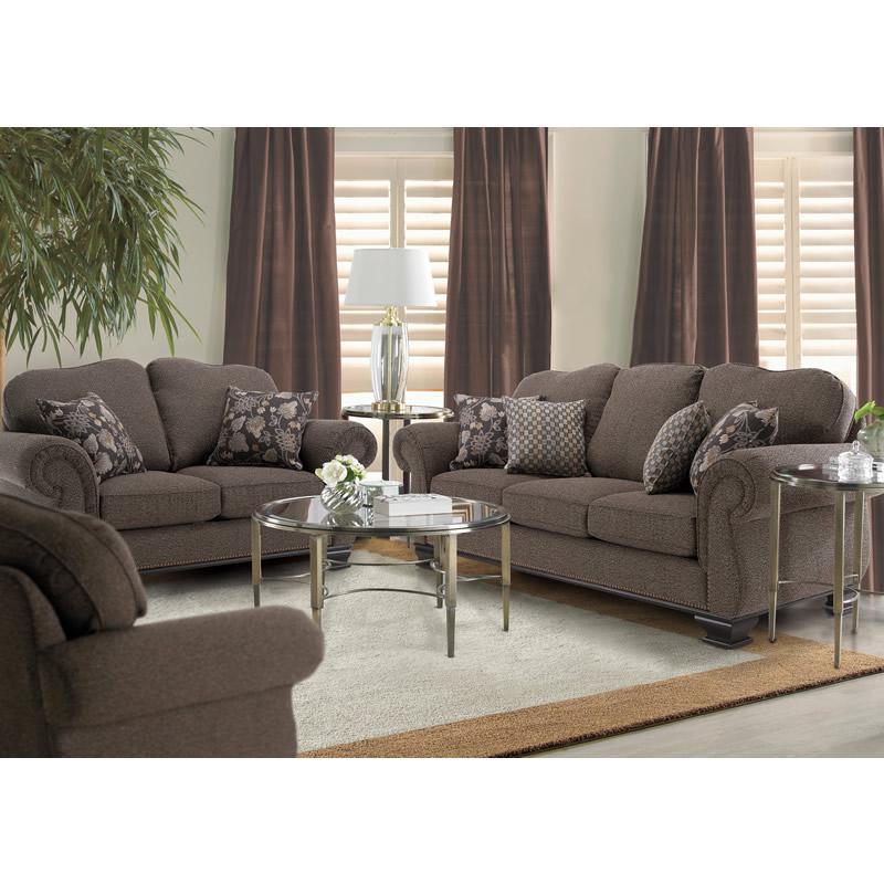 Decor-Rest Furniture Stationary Fabric Sofa 6933S Espresso IMAGE 2