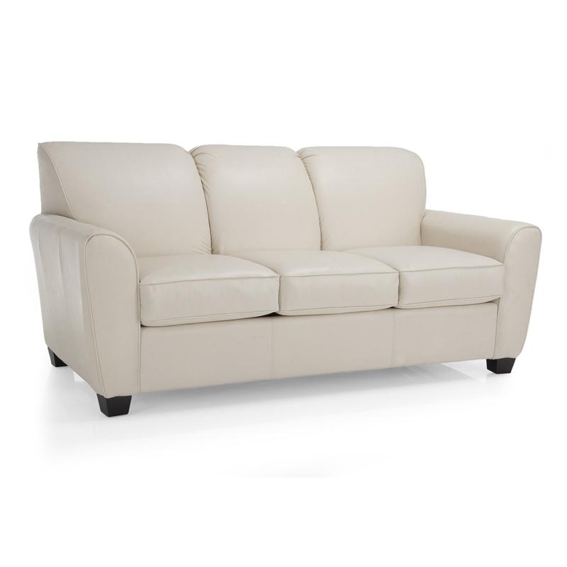 Decor-Rest Furniture Stationary Leather Sofa 3404 Sofa (Cream) IMAGE 1
