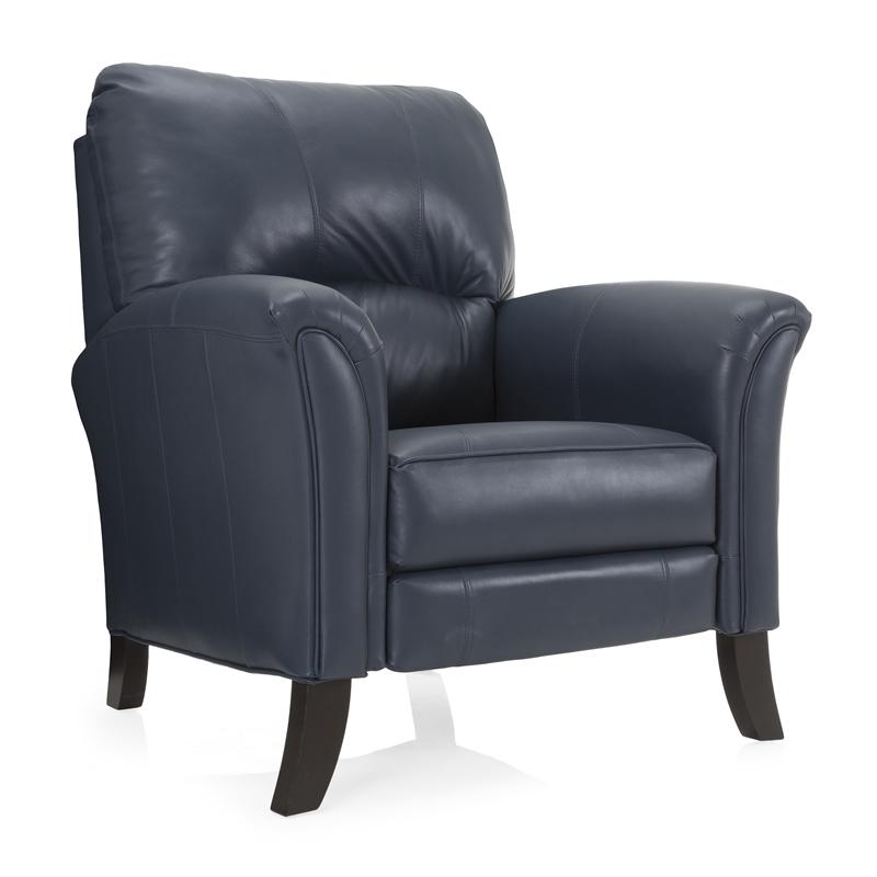 Decor-Rest Furniture Leather Recliner 3450 Push Back Chair (Grey) IMAGE 1