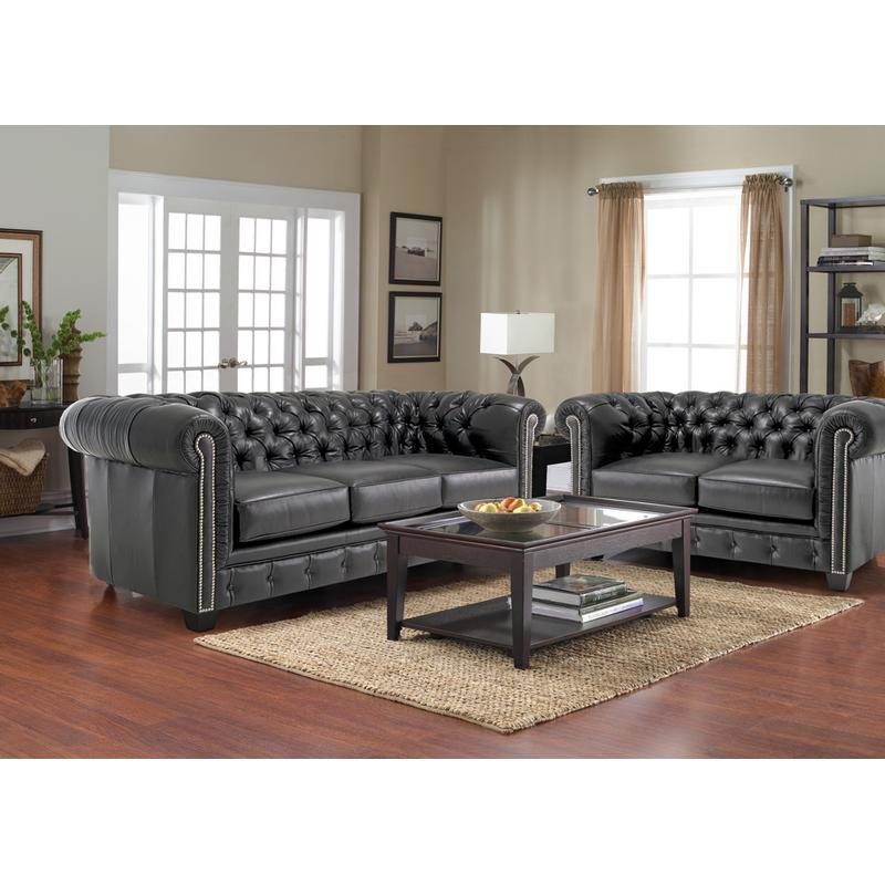 Decor-Rest Furniture Stationary Leather Sofa 3230 Sofa IMAGE 1