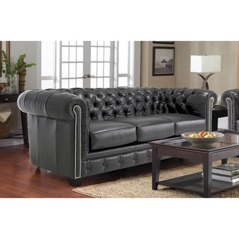 Decor-Rest Furniture Stationary Leather Sofa 3230 Sofa IMAGE 2