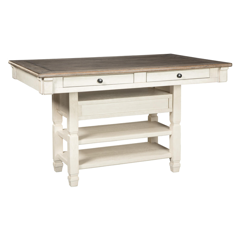 Signature Design by Ashley Bolanburg Counter Height Dining Table with Pedestal Base D647-32 IMAGE 1
