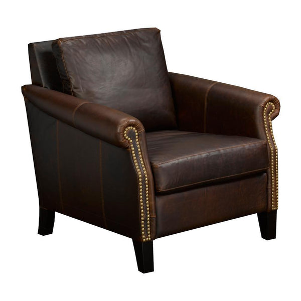 Brentwood Classics Eleanor Stationary Leather Accent Chair Eleanor L244-20 Accent Chair - Equestrian Chocolate IMAGE 1
