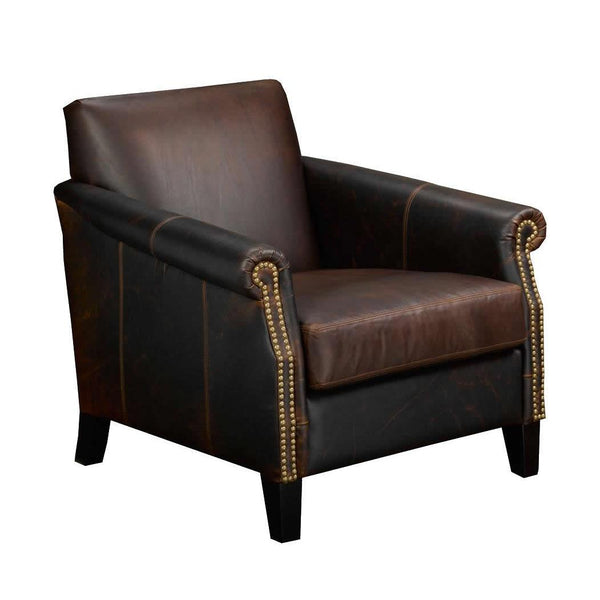 Brentwood Classics Ellie Stationary Leather Accent Chair Ellie L245-20 Accent Chair - Equestrian Chocolate IMAGE 1