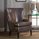 Brentwood Classics Darwyn Stationary Leather Accent Chair Darwyn L214-20 Accent Chair - Scarlet Fog IMAGE 1