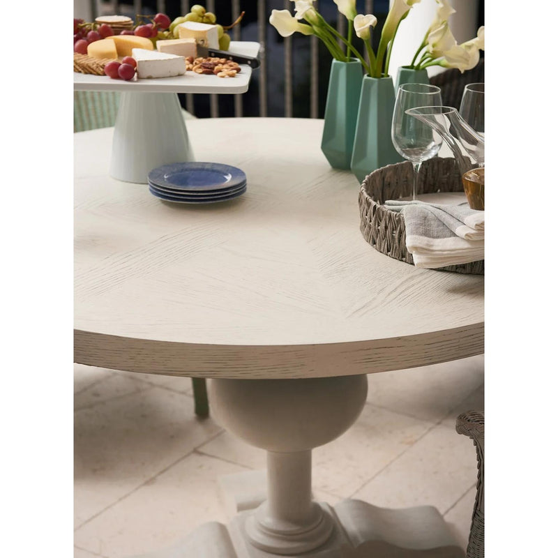 Universal Furniture Round Escape-Coastal Living Home Dining Table with Pedestal Base 833657-TAB/833657-BASE IMAGE 2