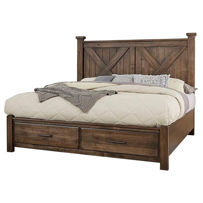 Vaughan-Bassett Cool Rustic Queen Mansion Bed with Storage 170-557/170-050B/170-502/170-555T IMAGE 1