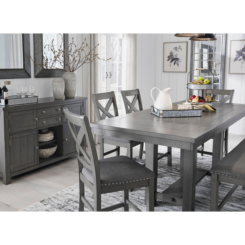 Signature Design by Ashley Myshanna Counter Height Dining Table with Trestle Base D629-32 IMAGE 12