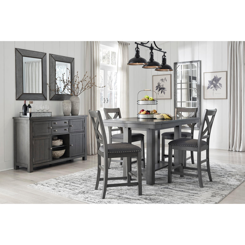Signature Design by Ashley Myshanna Counter Height Dining Table with Trestle Base D629-32 IMAGE 14