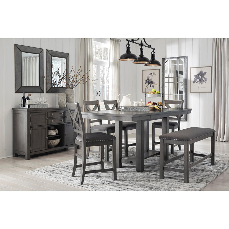 Signature Design by Ashley Myshanna Counter Height Dining Table with Trestle Base D629-32 IMAGE 8