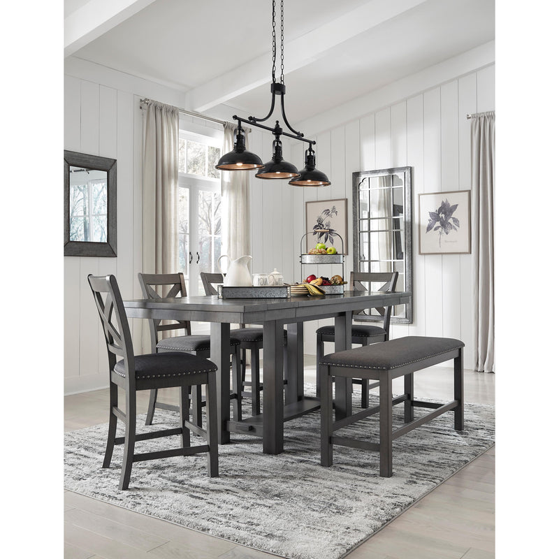Signature Design by Ashley Myshanna Counter Height Dining Table with Trestle Base D629-32 IMAGE 9
