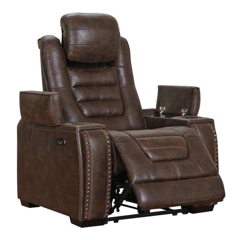 Signature Design by Ashley Game Zone Power Leather Look Recliner 3850113C IMAGE 2