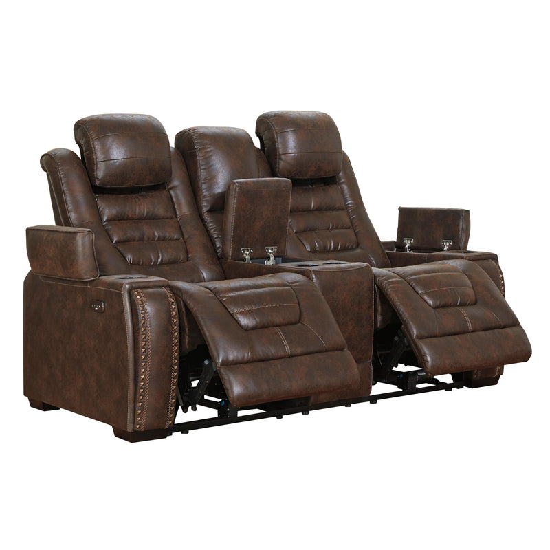 Signature Design by Ashley Game Zone Power Reclining Leather Look Loveseat 3850118C IMAGE 2