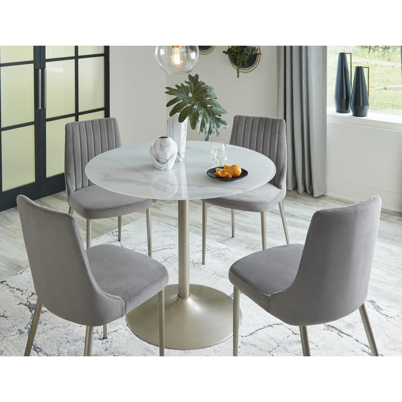 Signature Design by Ashley Round Barchoni Dining Table with Glass Top and Pedestal Base D262-15 IMAGE 6
