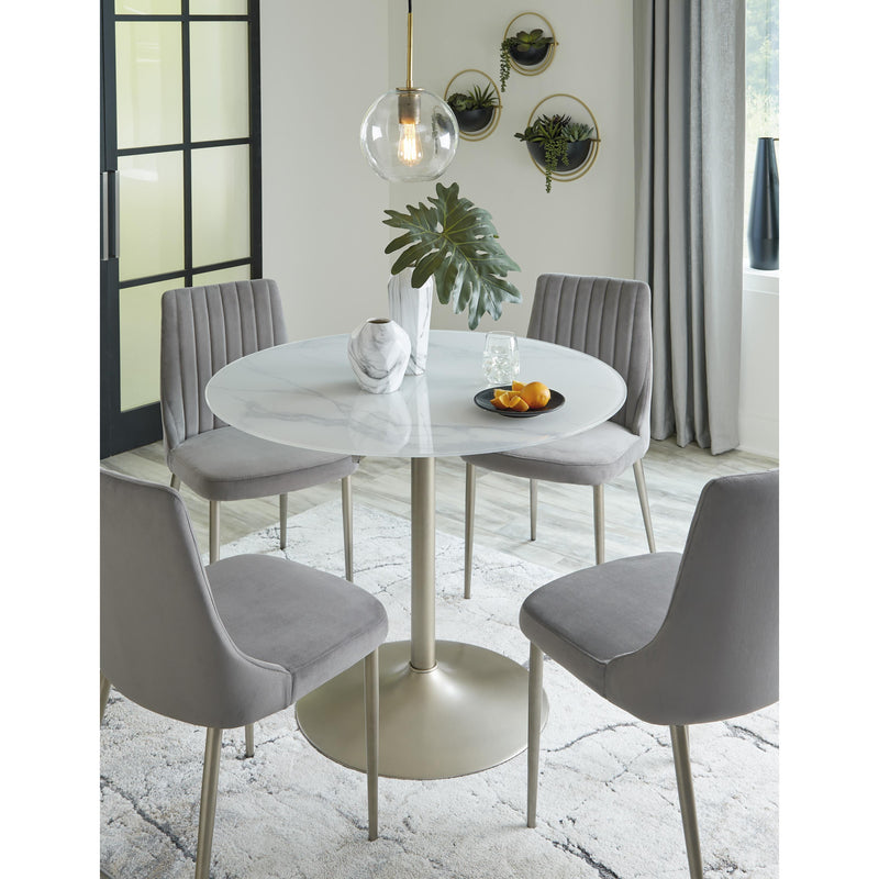 Signature Design by Ashley Round Barchoni Dining Table with Glass Top and Pedestal Base D262-15 IMAGE 7