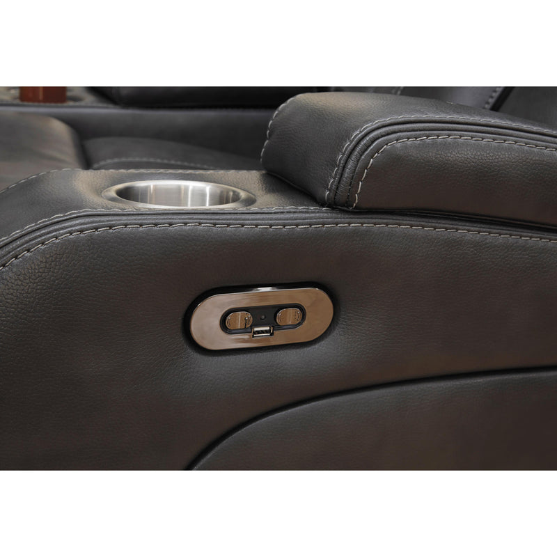Signature Design by Ashley Turbulance Power Reclining Leather Look Sofa 8500115C IMAGE 7